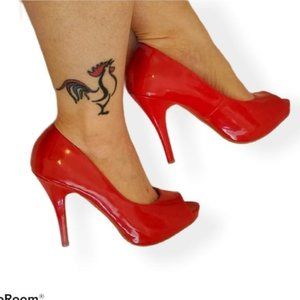 Journee Collection Red Peep Toe Pumps Platform Stilettos WOMEN'S WOMAN'S SIZE 7